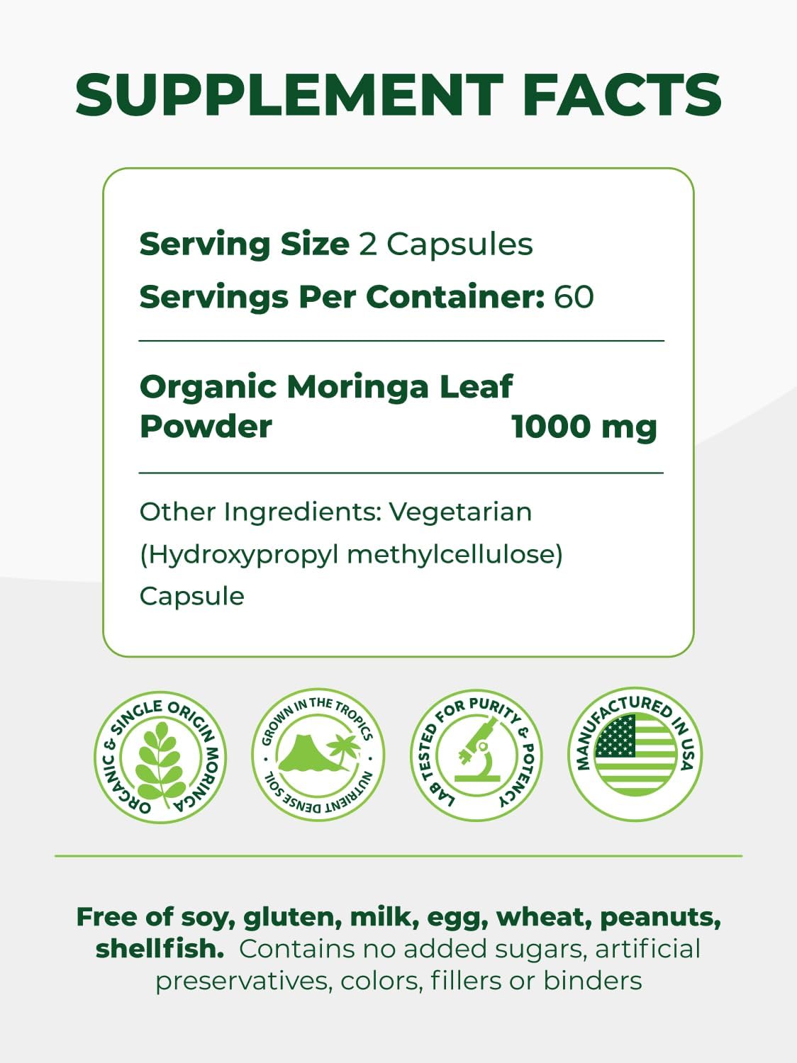 Moringa Leaf Powder Capsules