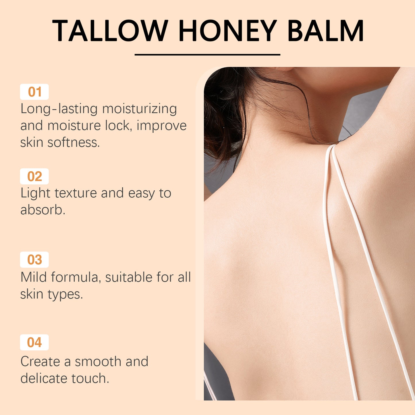 Beef Tallow Balm Butter Honey Moisturizing Cream